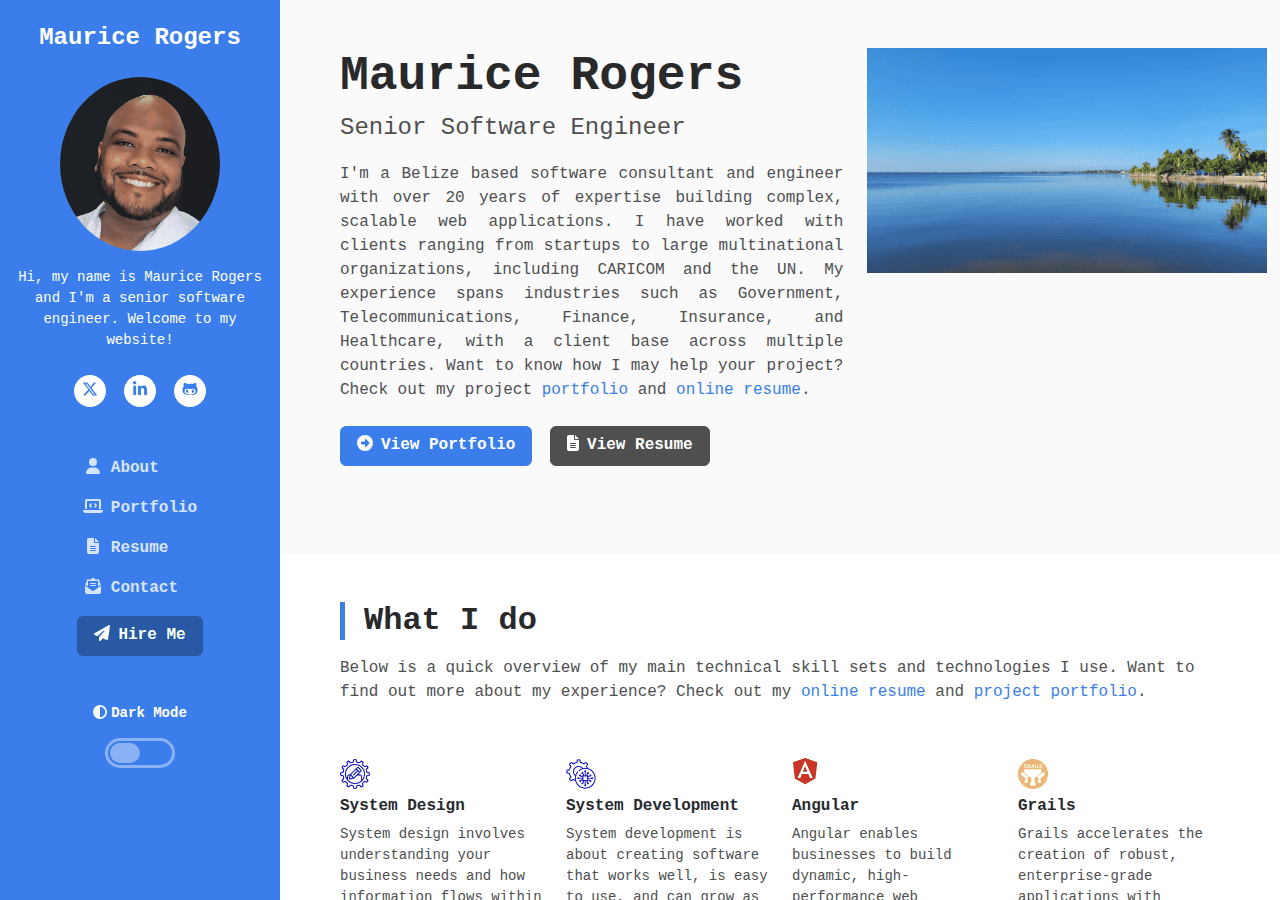 Screenshot of mauricerogers.com