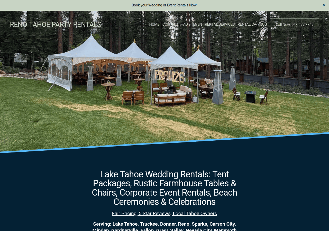Screenshot of renotahoepartyrentals.com
