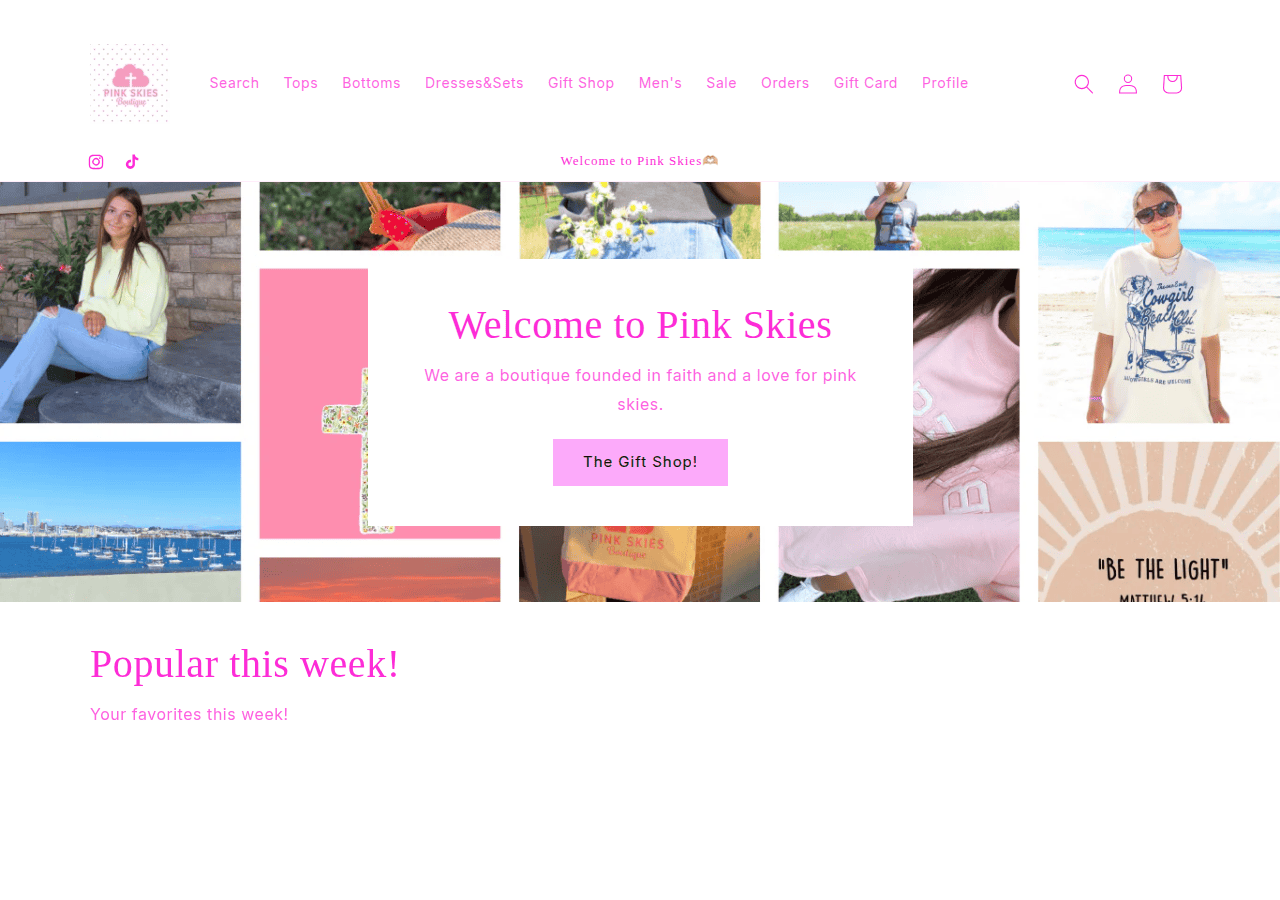 Screenshot of pinkskiesboutique.com