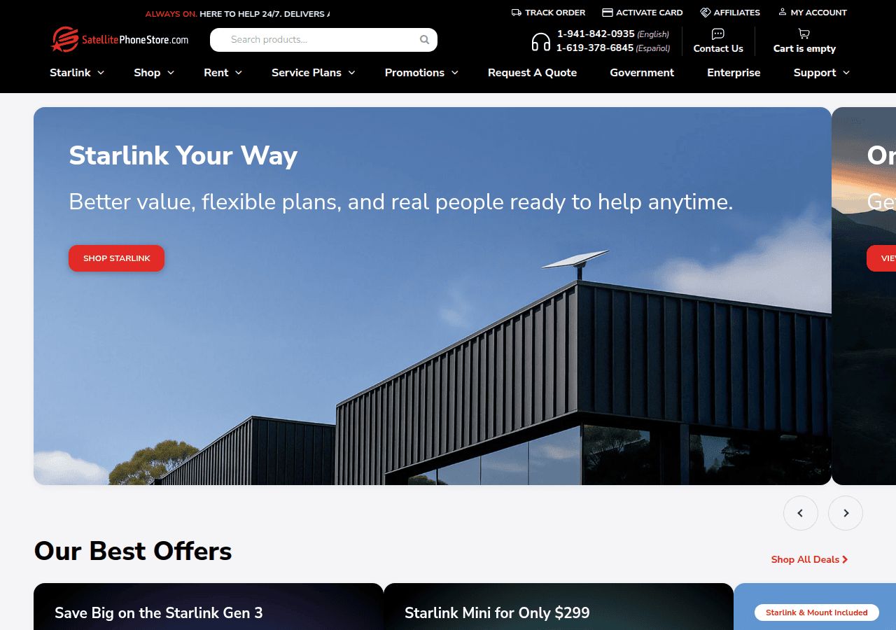 Screenshot of satellitephonestore.com