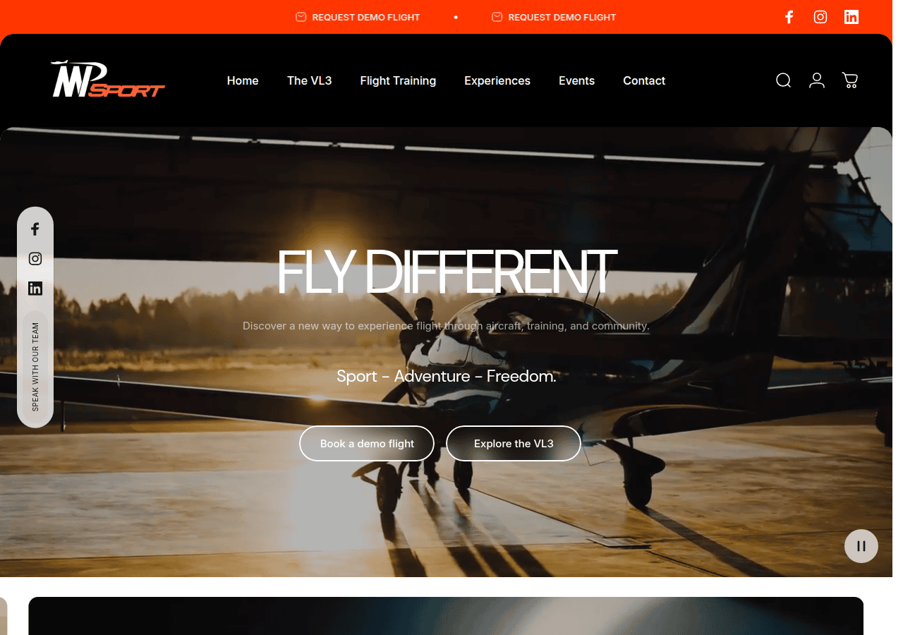 Screenshot of modernpilotsport.com