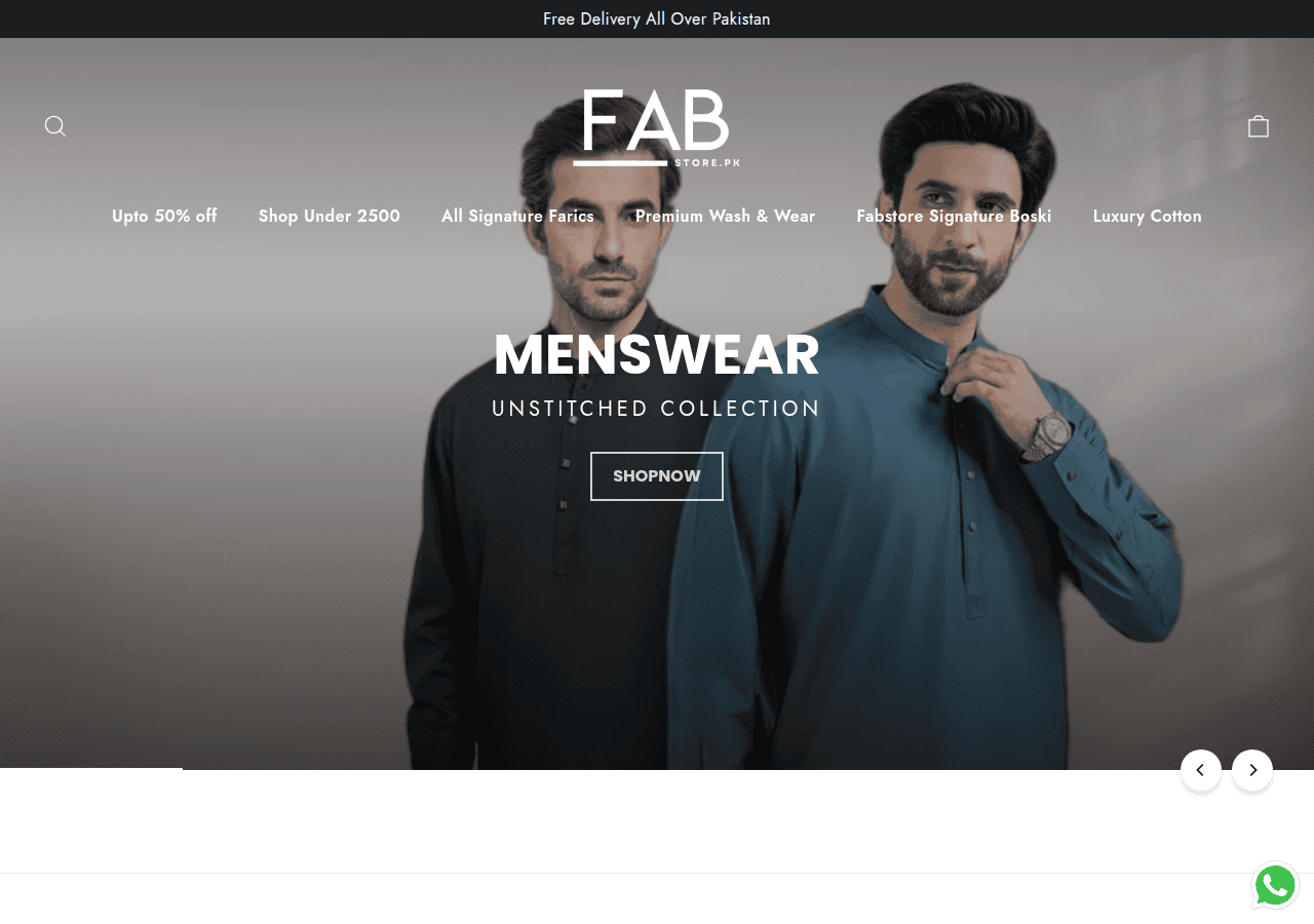 Screenshot of fabstore.pk