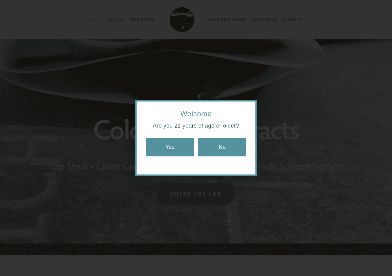 Screenshot of coldcreekextracts.com