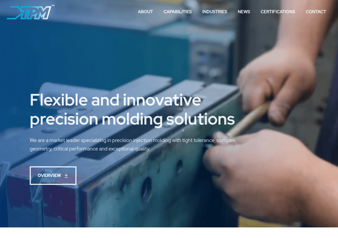 Screenshot of tpmmfg.com