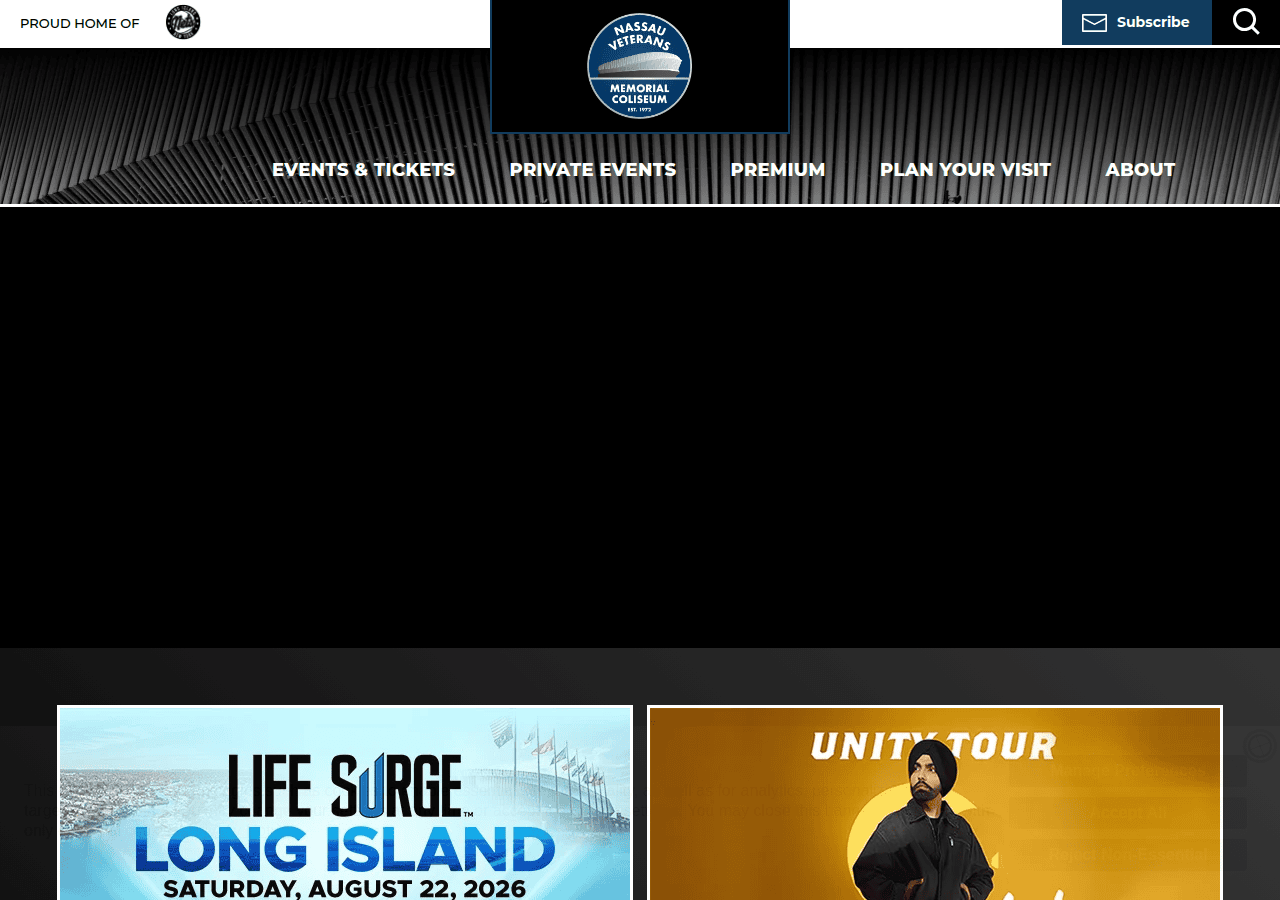 Screenshot of nassaucoliseum.com