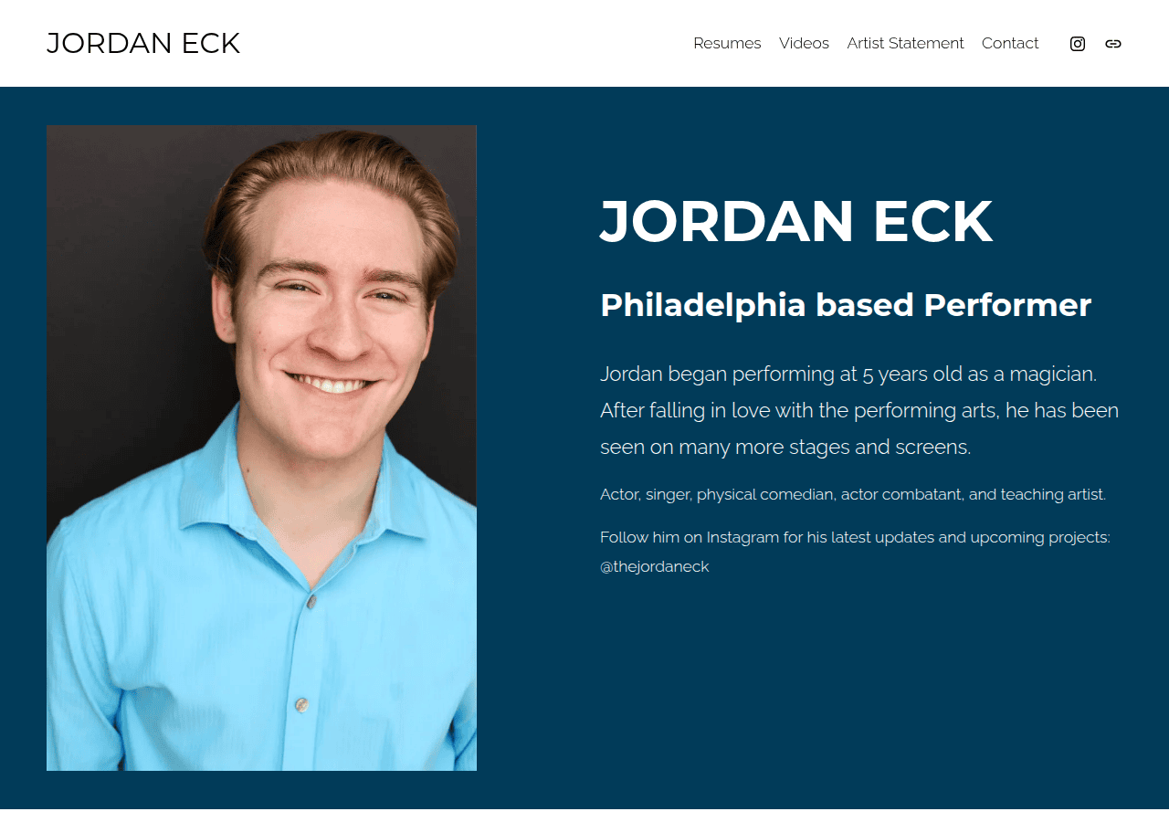 Screenshot of jordanparkereck.com
