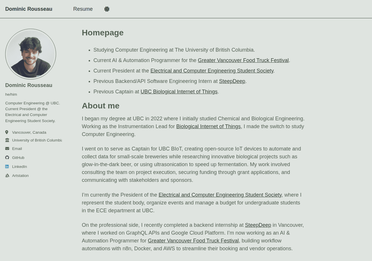 Screenshot of dominicrousseau.com
