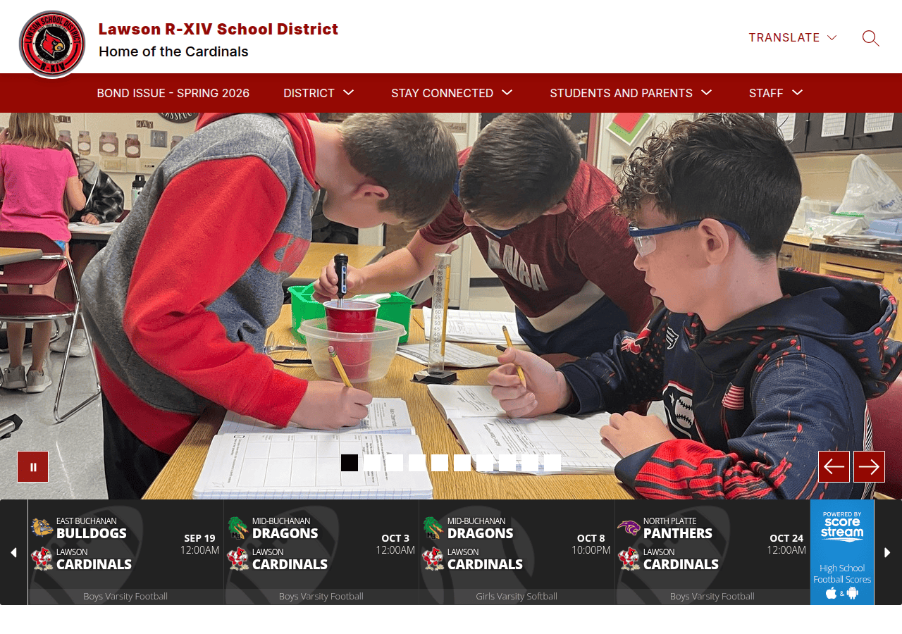 Screenshot of lawsoncardinals.org