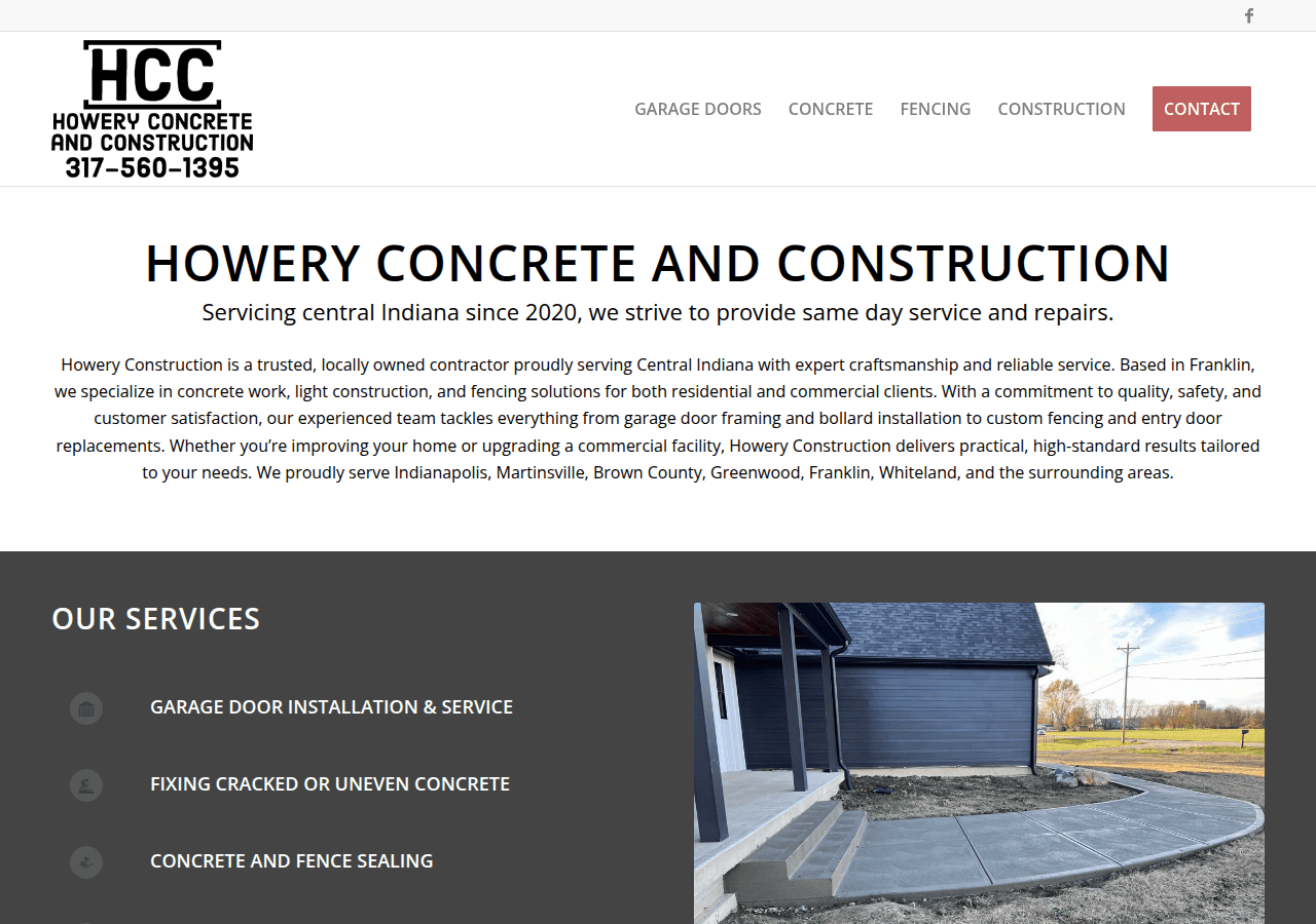 Screenshot of howeryconstruction.com