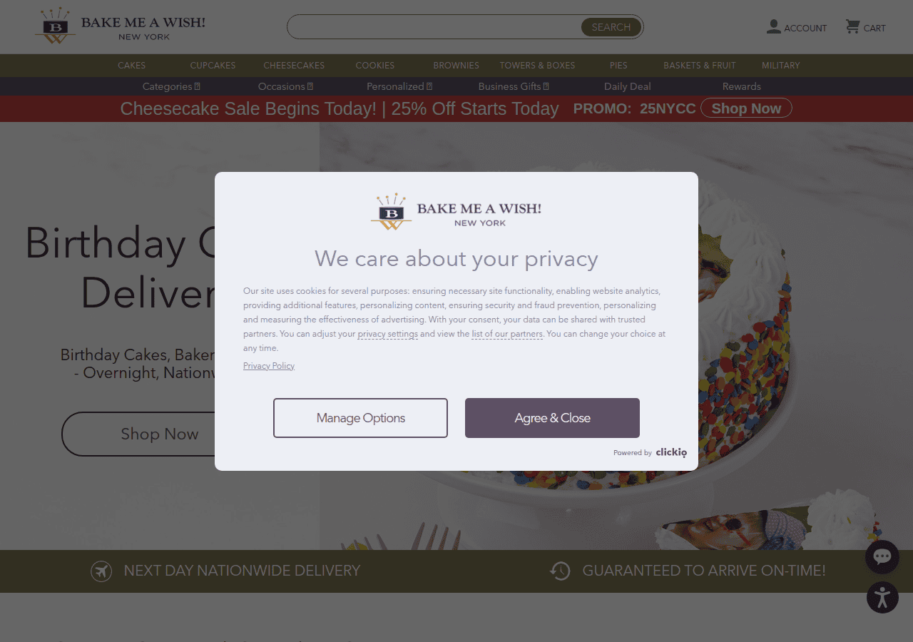 Screenshot of bakemeawish.com