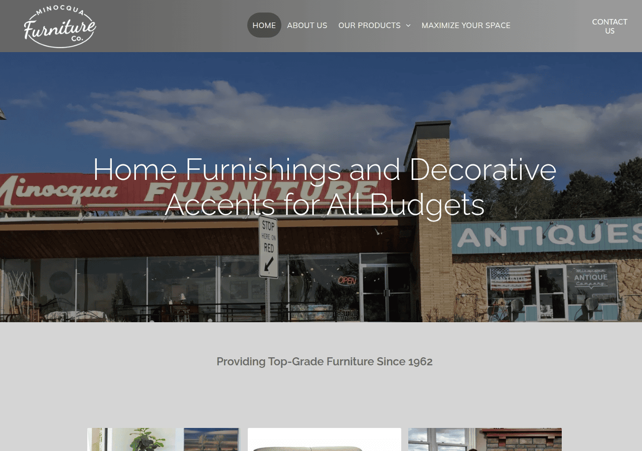 Screenshot of minocquafurniture.com