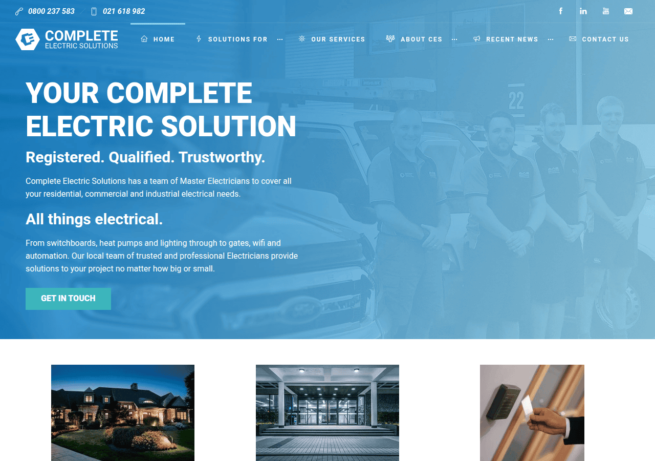 Screenshot of completeelectric.co.nz