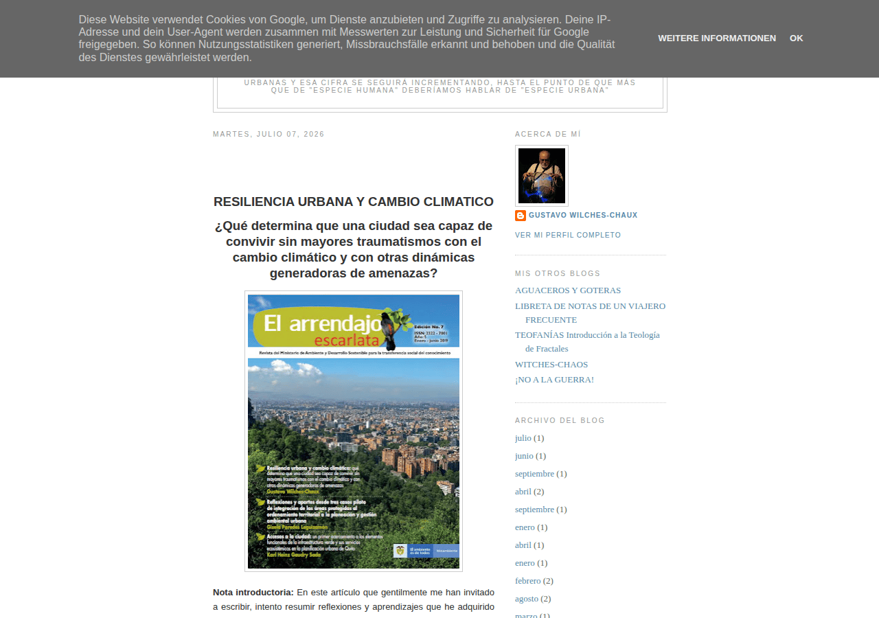 Screenshot of wilchesespecieurbana.blogspot.com