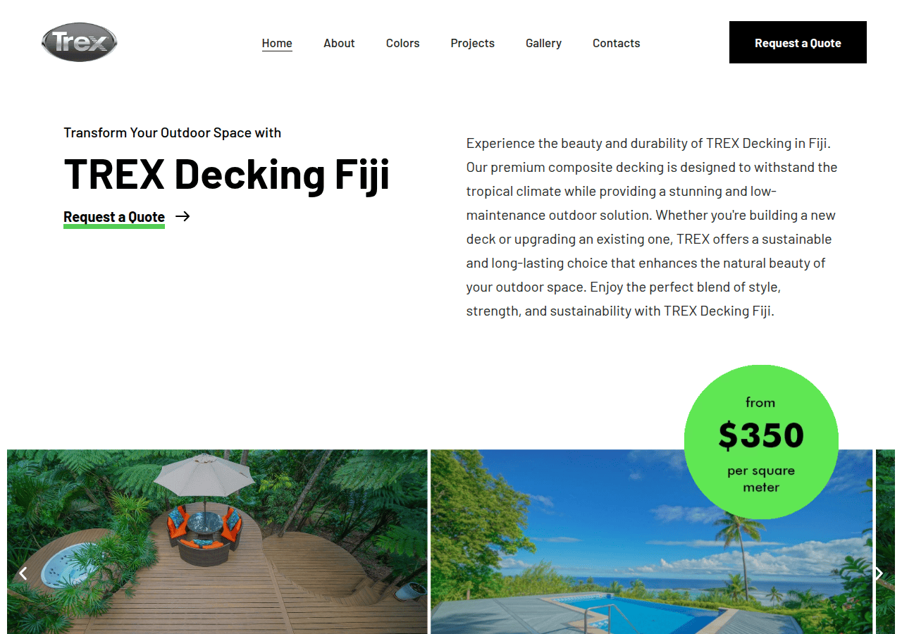 Screenshot of trexfiji.com