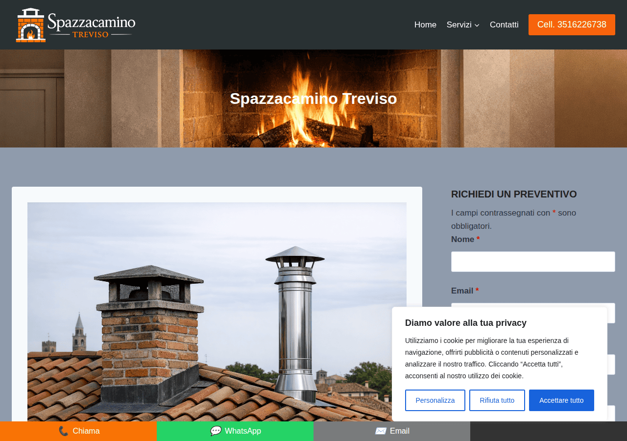 Screenshot of spazzacaminoatreviso.it