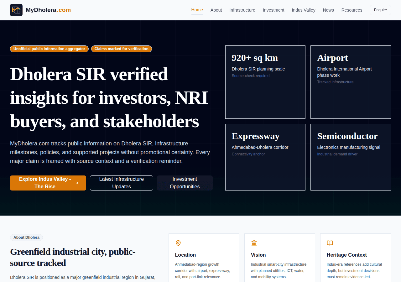 Screenshot of mydholera.com