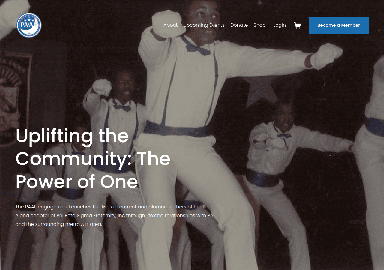 Screenshot of pialphaaf.org