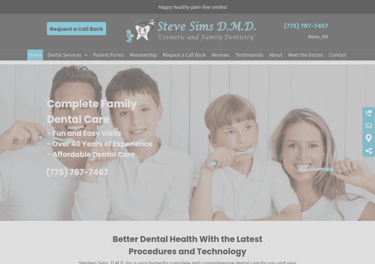 Screenshot of simsdentistreno.net