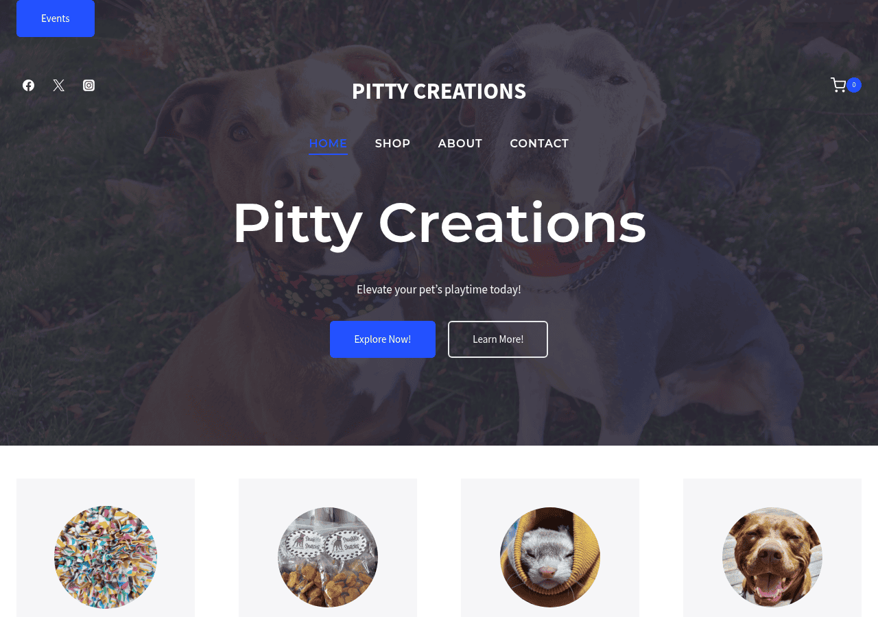 Screenshot of pittycreations.com