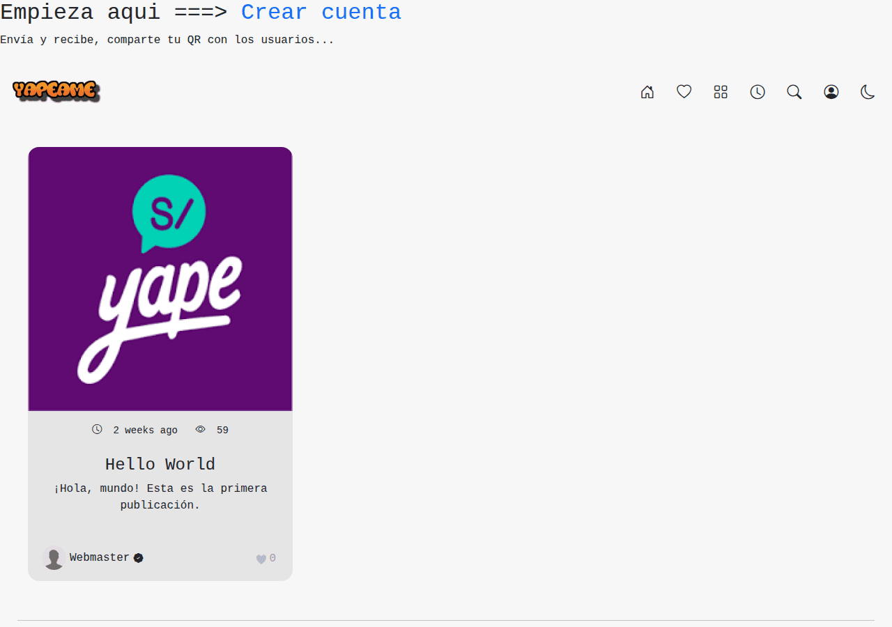 Screenshot of yapeame.com