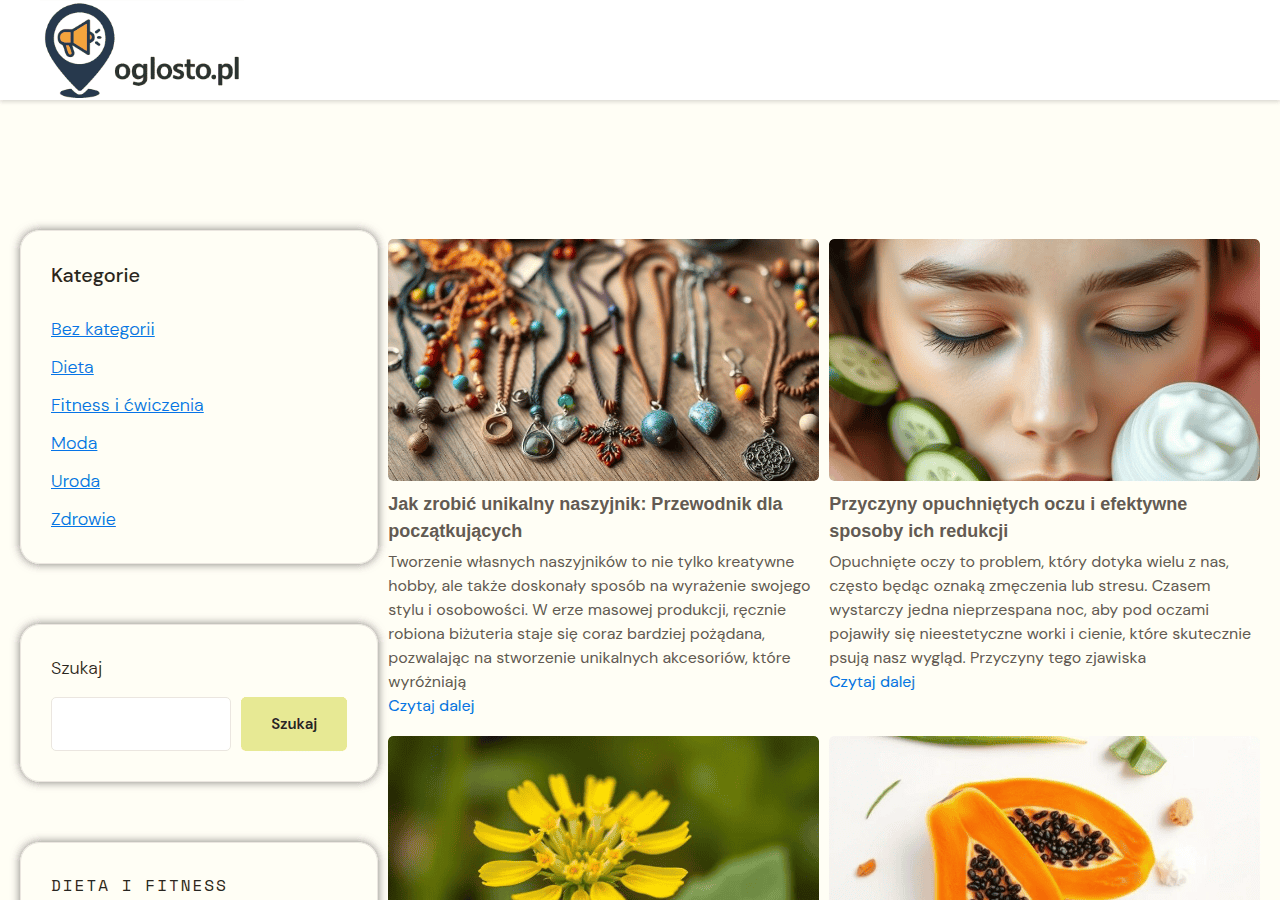 Screenshot of oglosto.pl