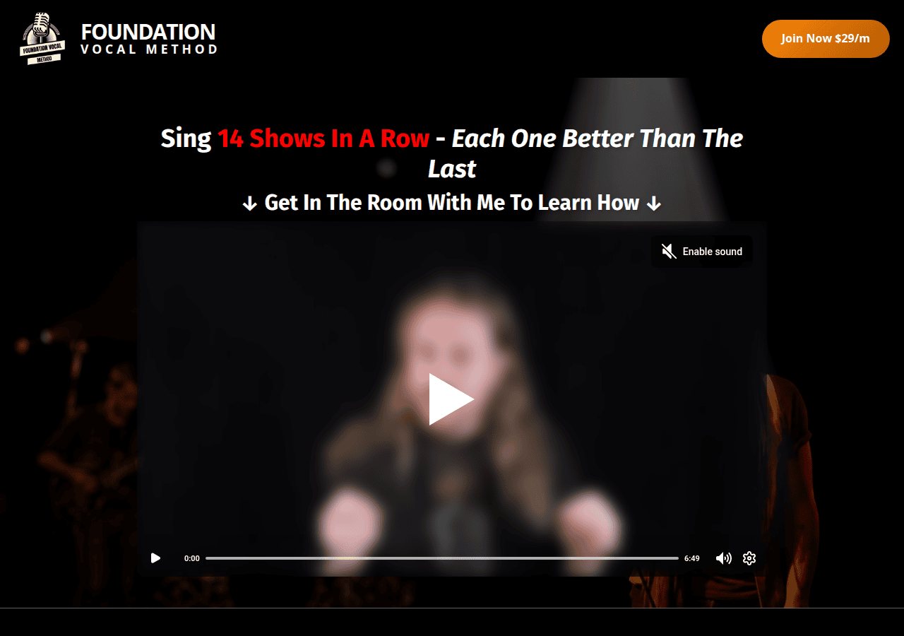 Screenshot of foundationvocalmethod.com