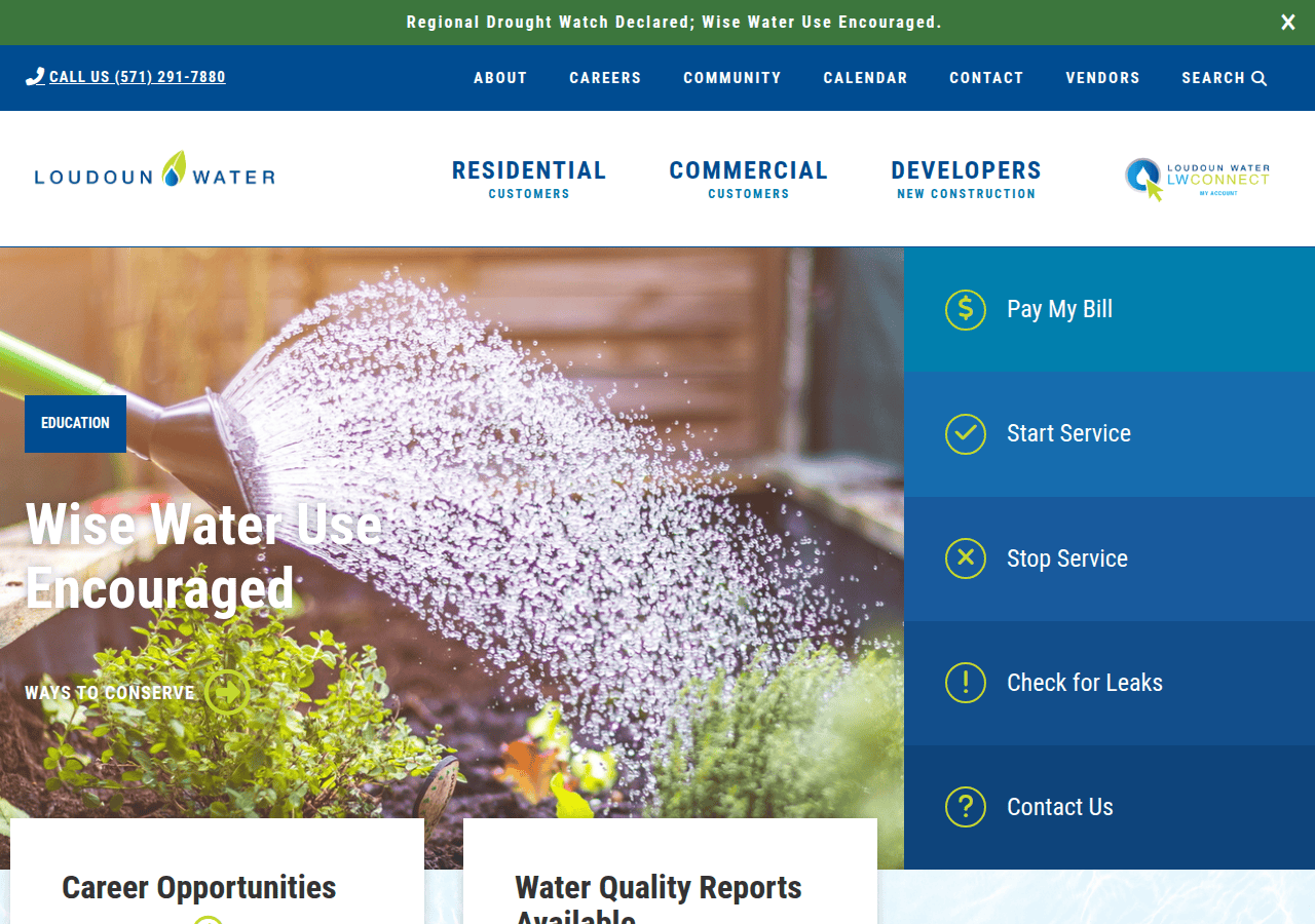 Screenshot of loudounwater.org