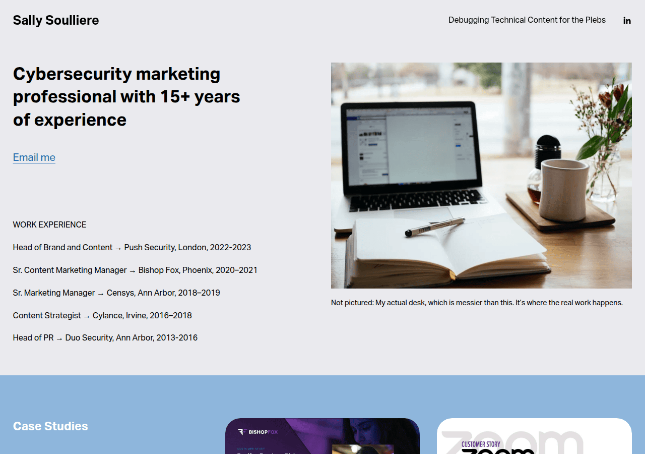 Screenshot of sallysoulliere.com