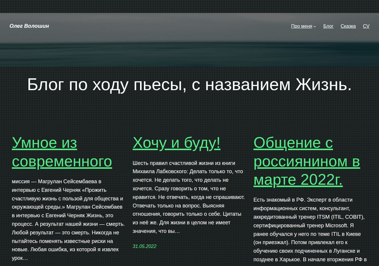Screenshot of voloshyn.top