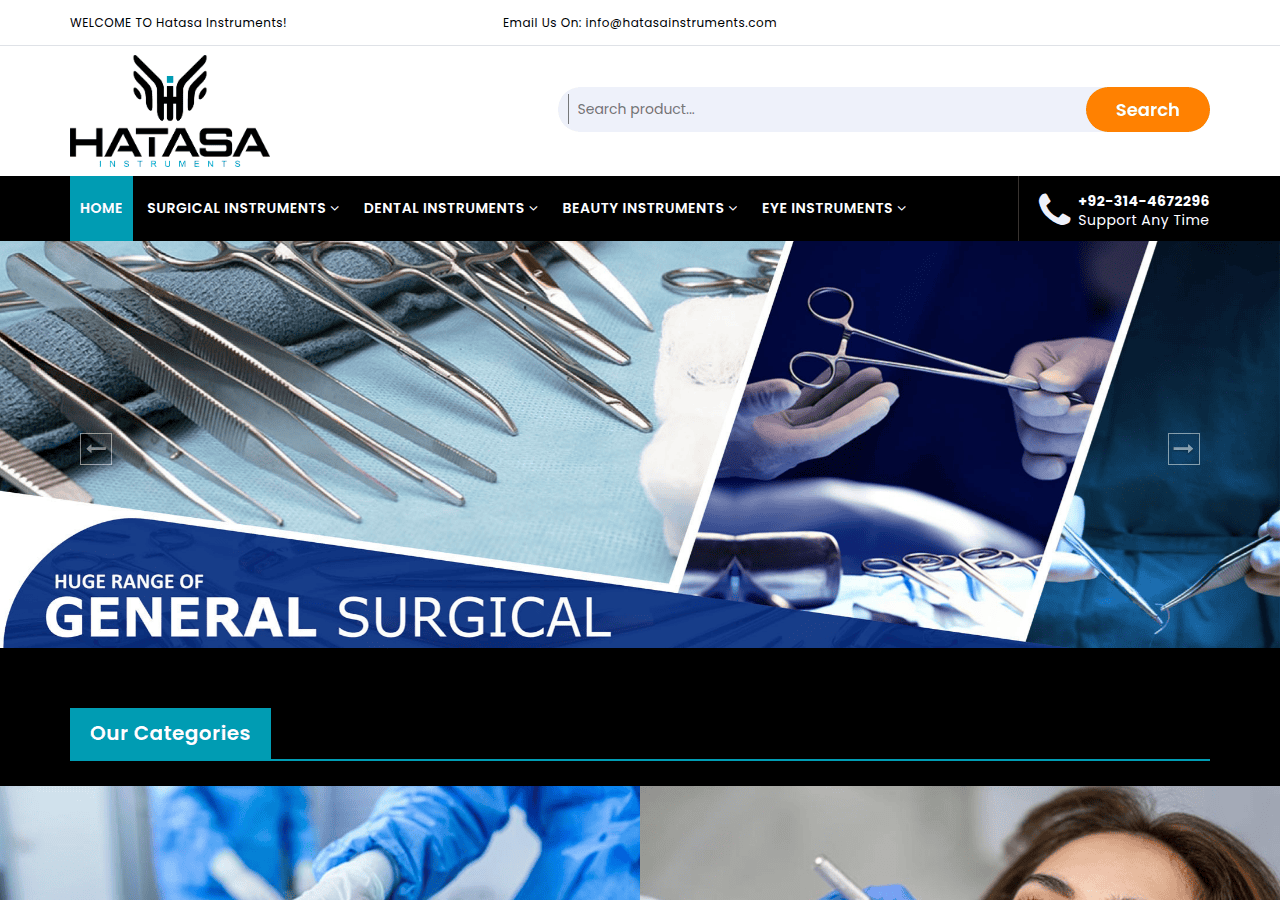 Screenshot of hatasainstruments.com