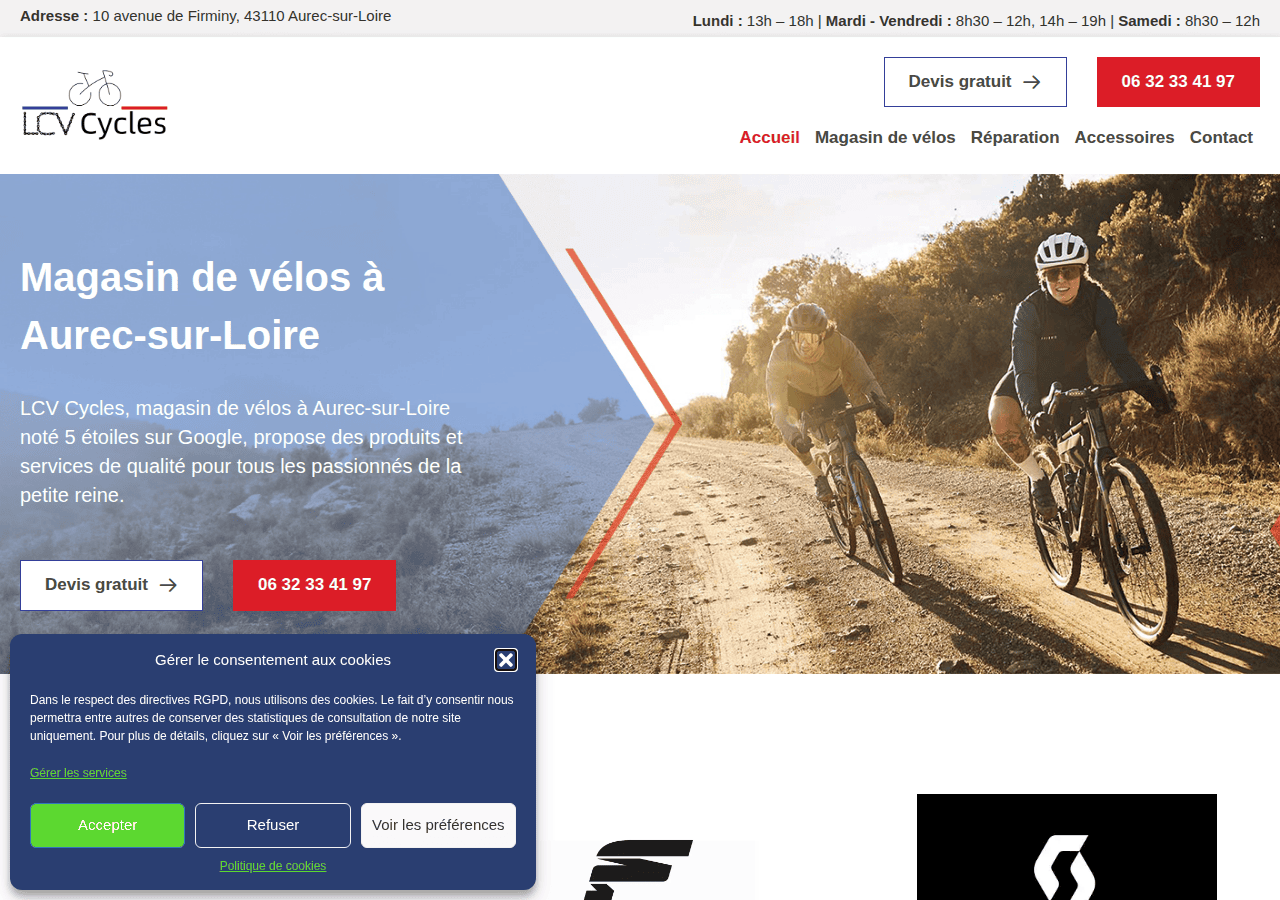 Screenshot of lcvcycles.fr