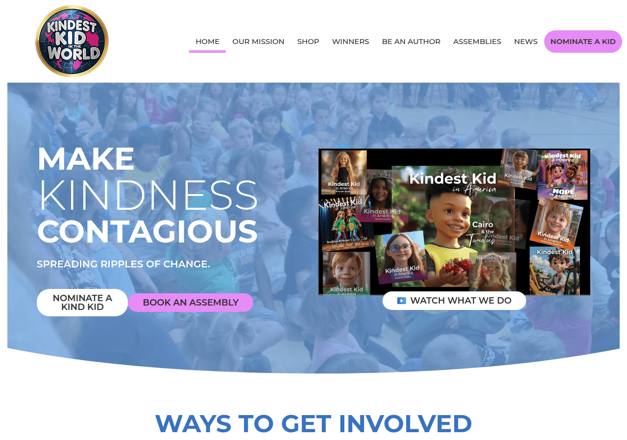 Screenshot of kindestkidintheworld.org