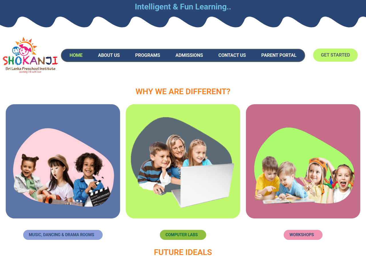 Screenshot of shokanjipreschool.com