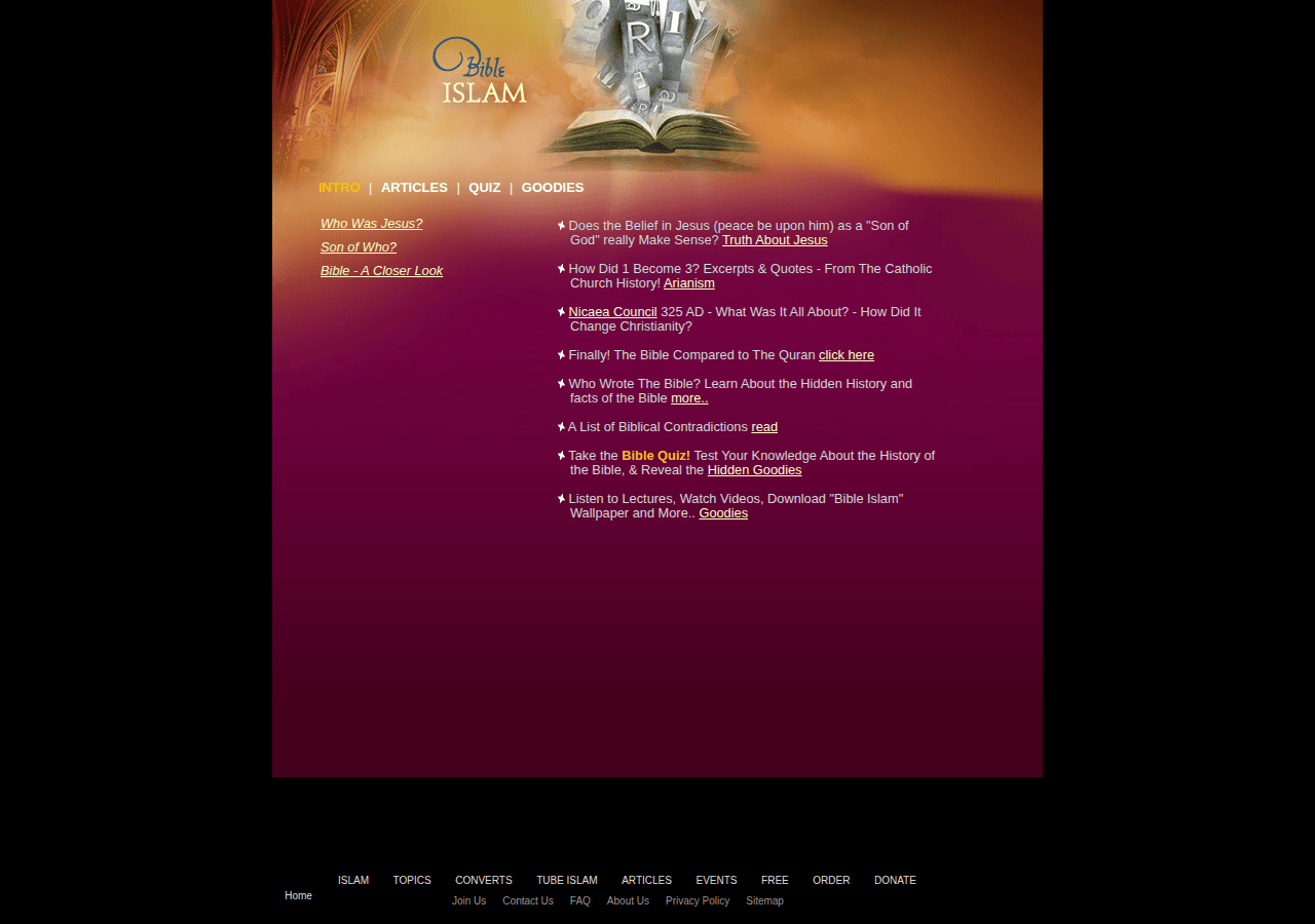 Screenshot of bibleislam.com