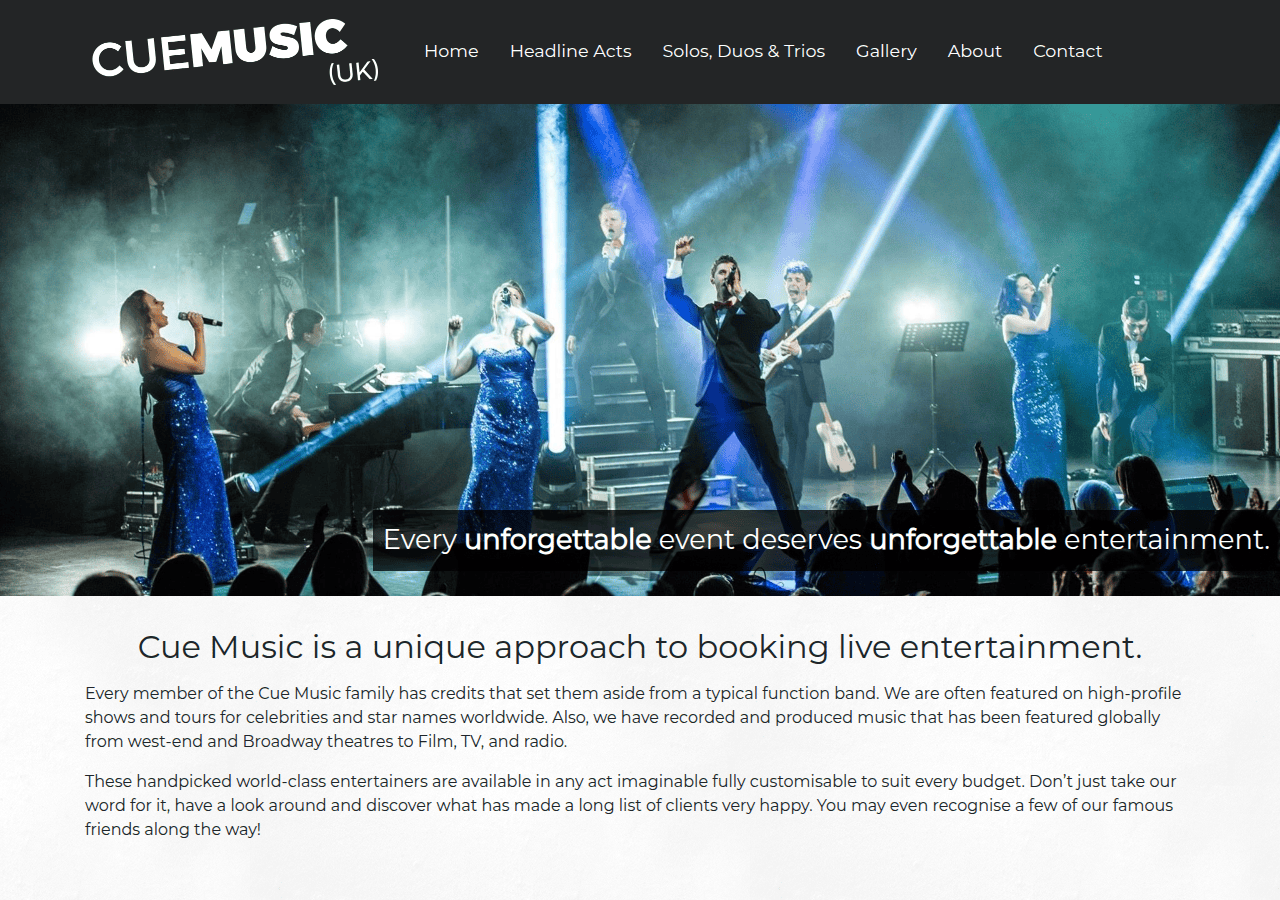 Screenshot of cuemusicuk.com