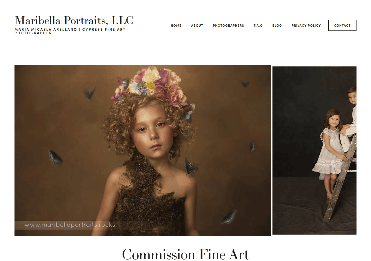 Screenshot of maribellaportraits.rocks