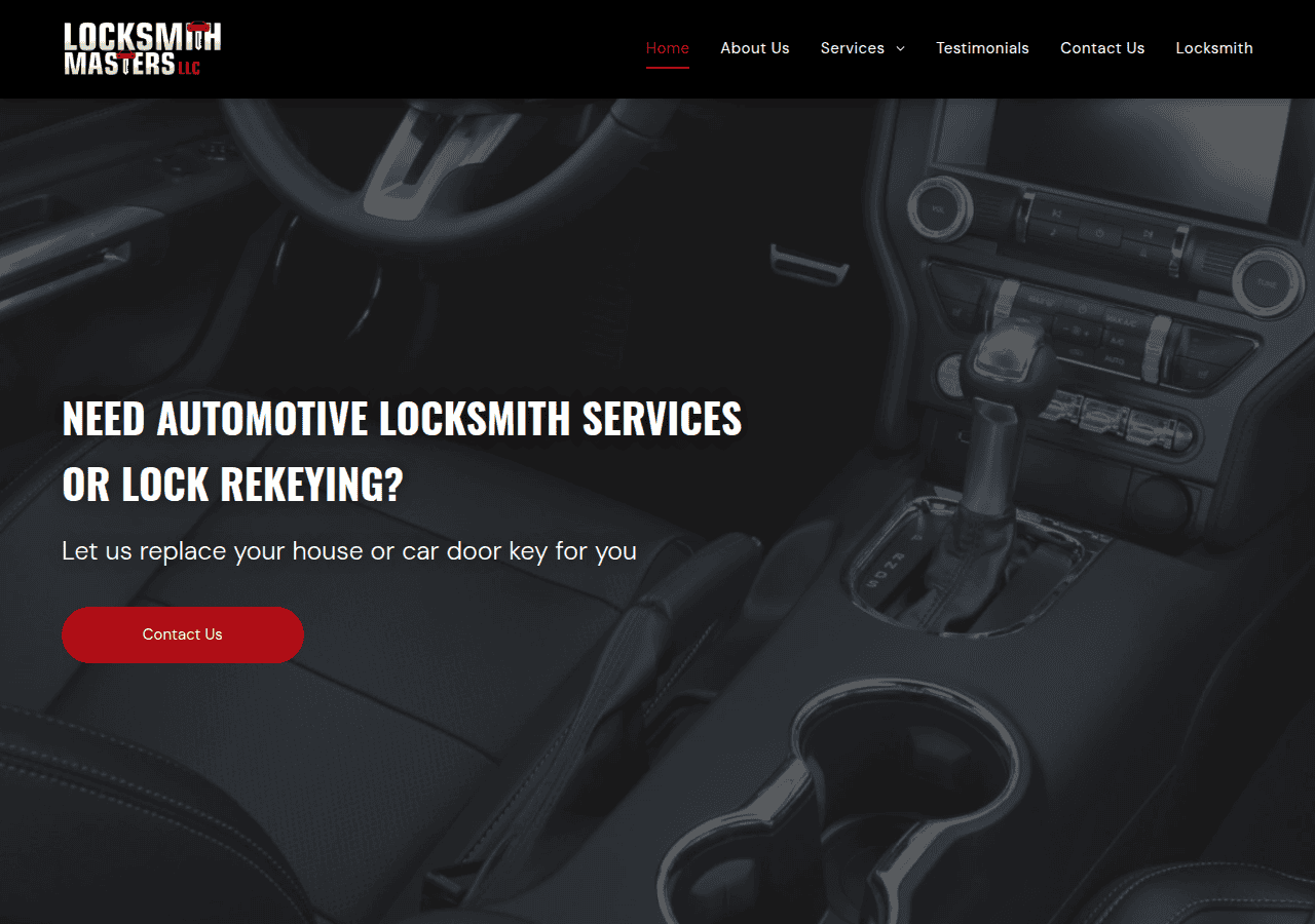 Screenshot of locksmithmastersllc.com