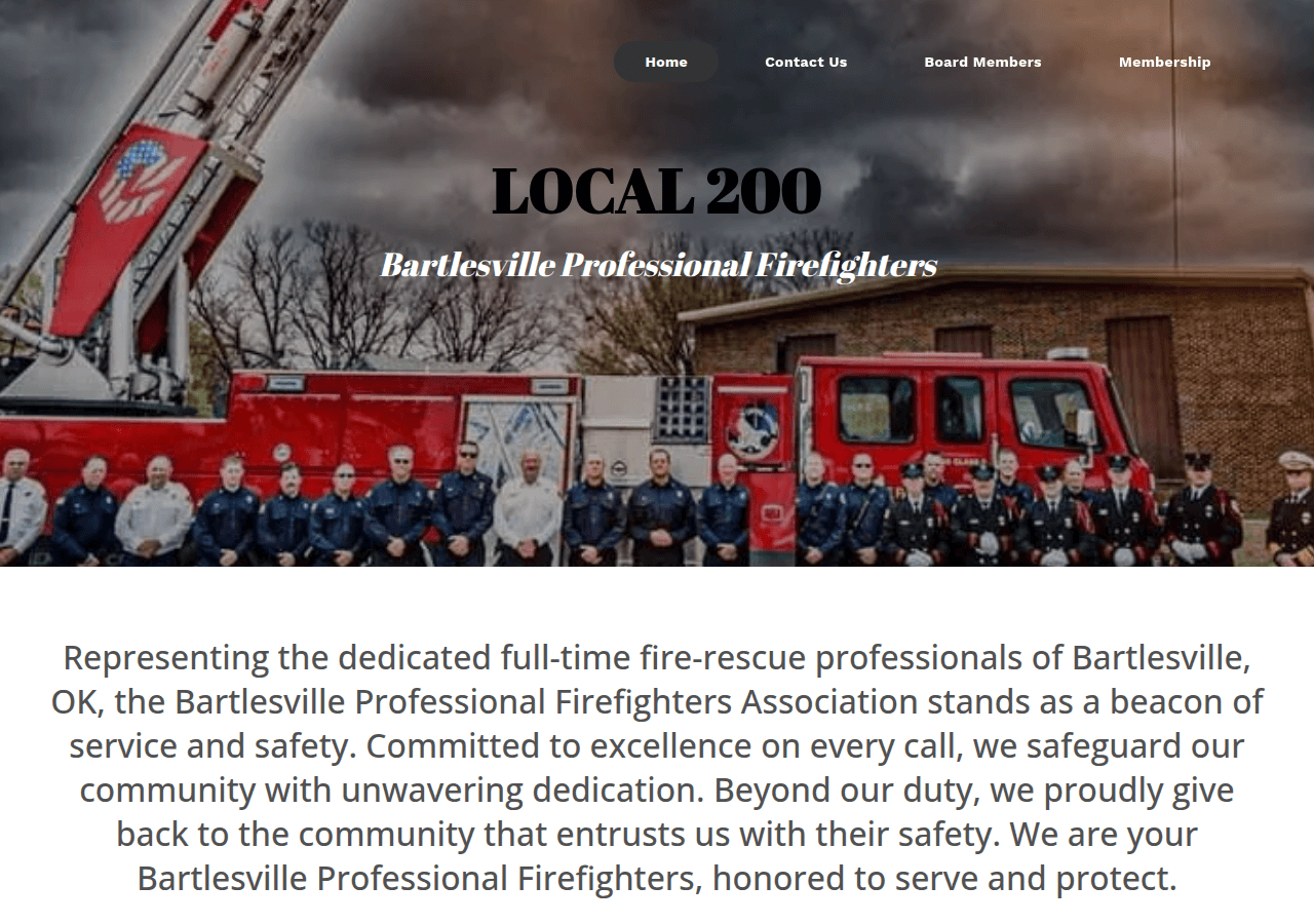 Screenshot of bartlesvillefirefightersl200.com