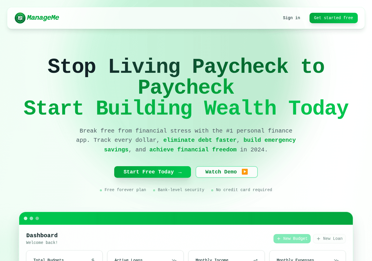 Screenshot of manageme.app