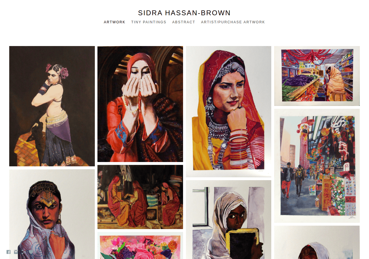 Screenshot of sidrahassanart.com
