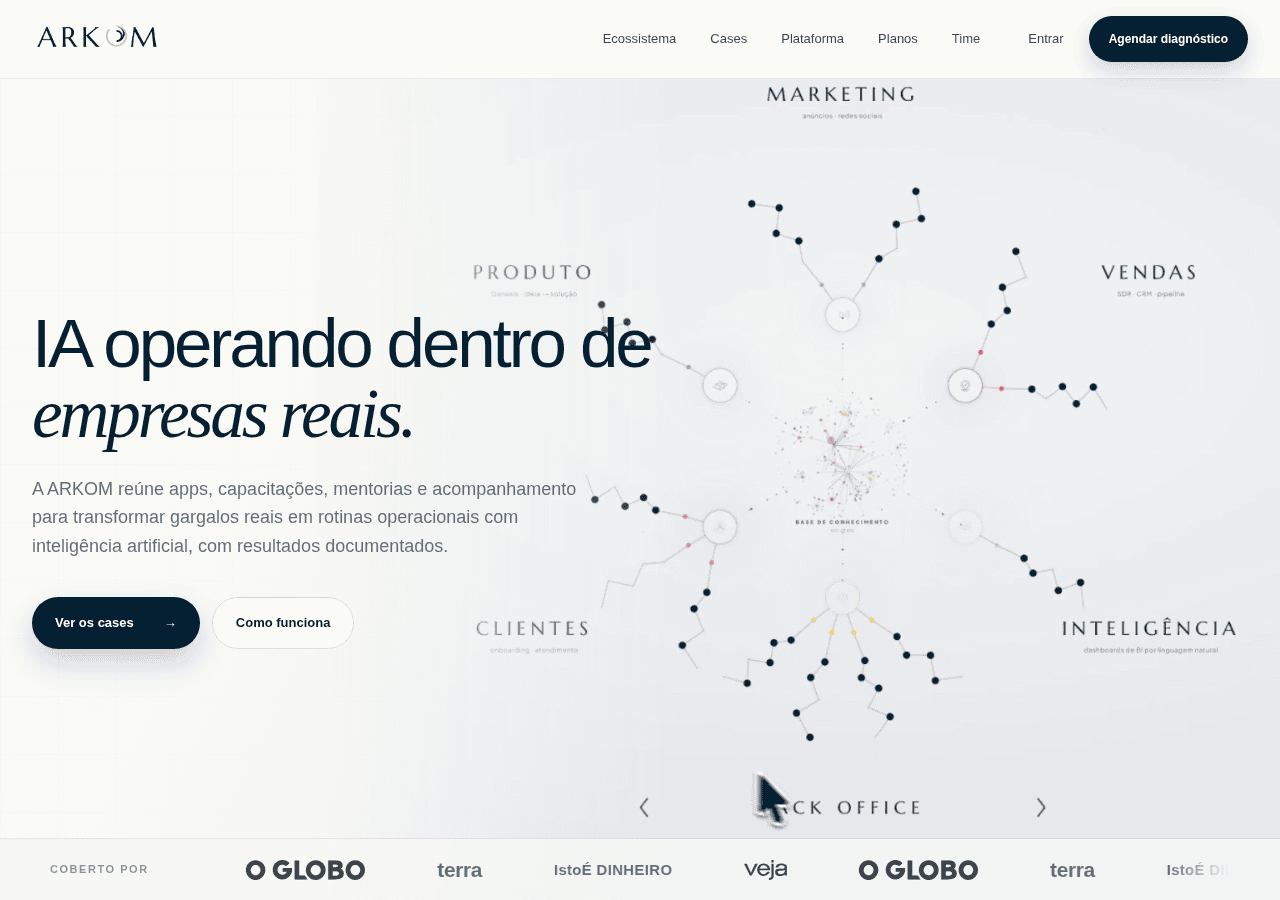Screenshot of arkom.ai