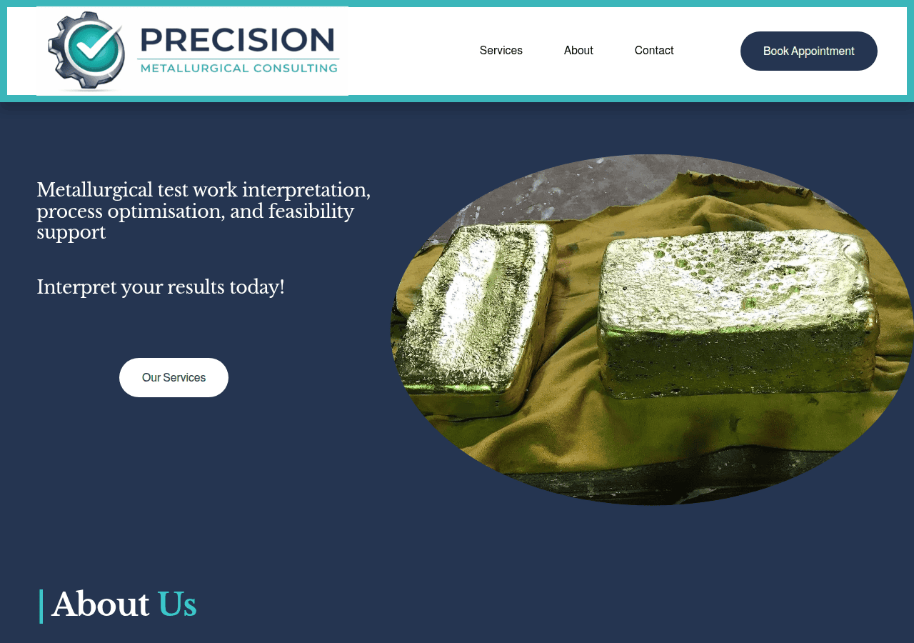 Screenshot of precision-metallurgy.com