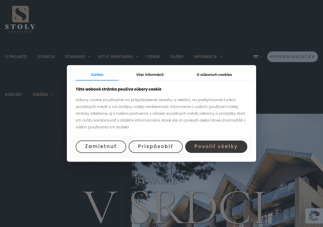 Screenshot of stolyresidence.sk