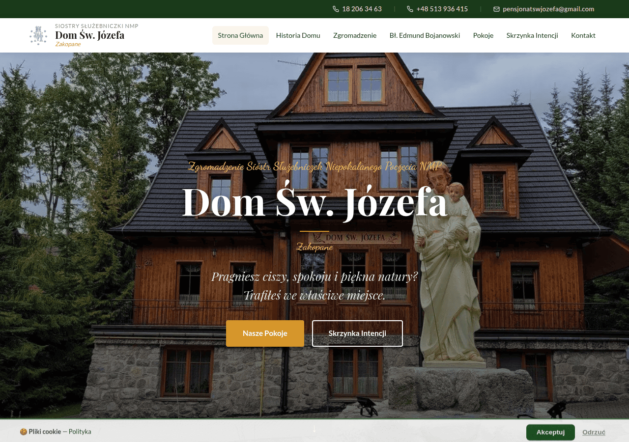 Screenshot of domswjozefa.com