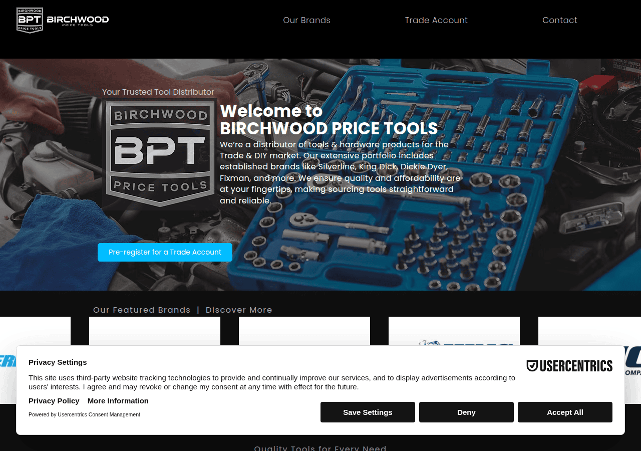 Screenshot of birchwoodpricetools.com