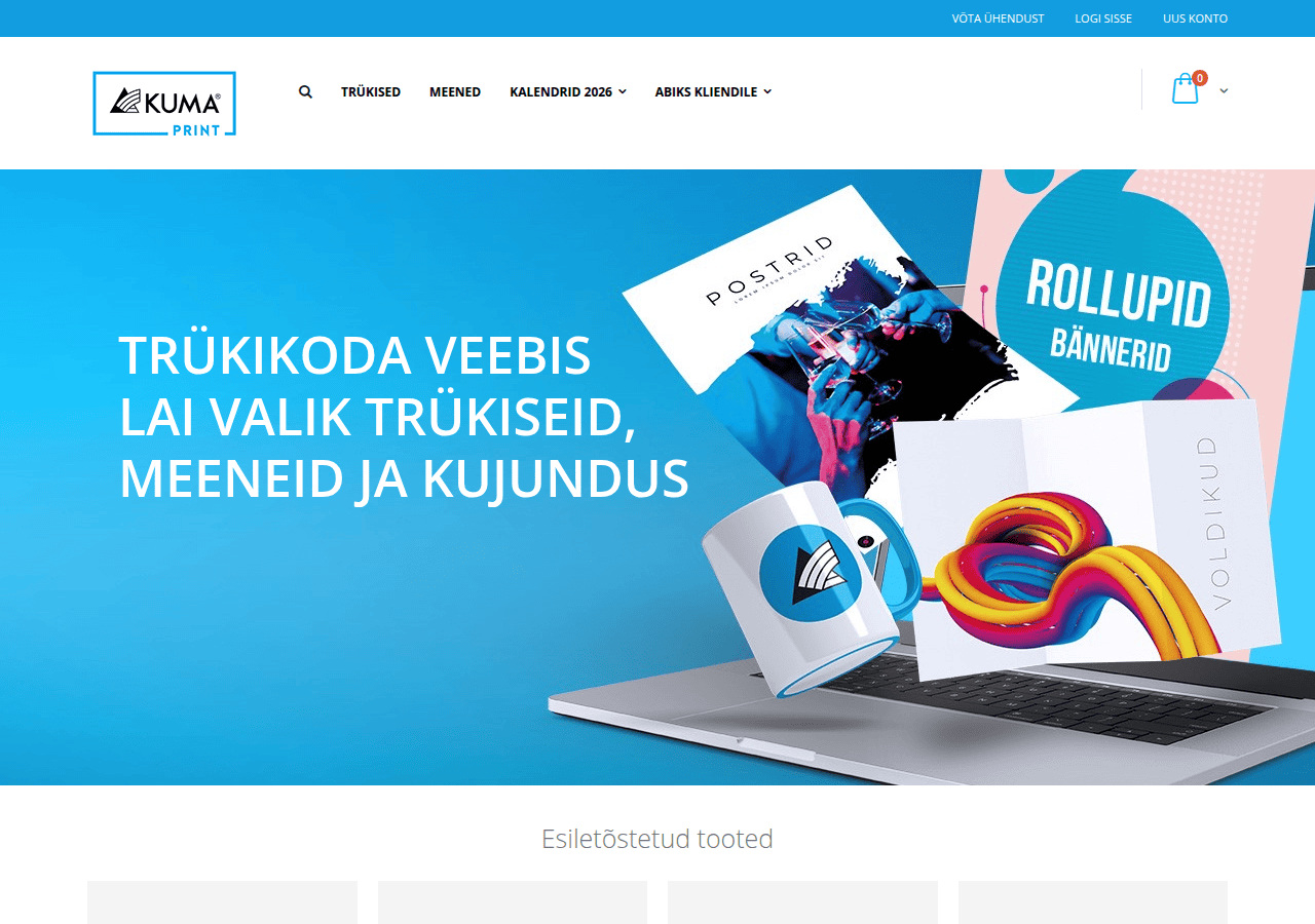 Screenshot of kumaprint.ee