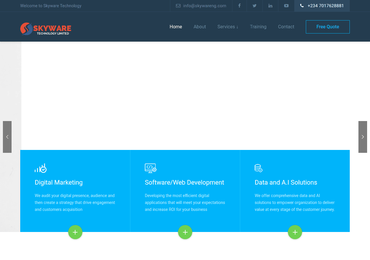 Screenshot of skywareng.com