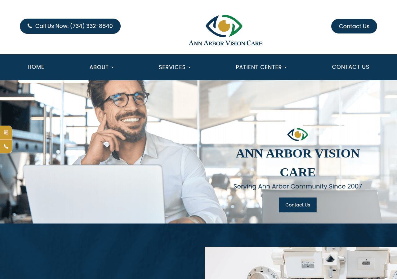 Screenshot of annarborvisioncare.com