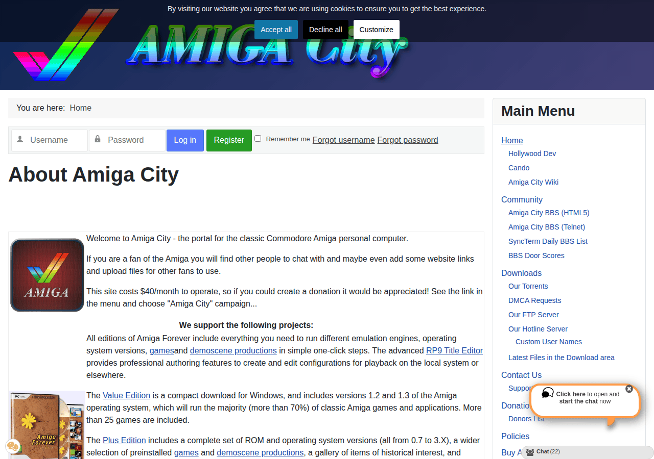 Screenshot of amigacity.xyz