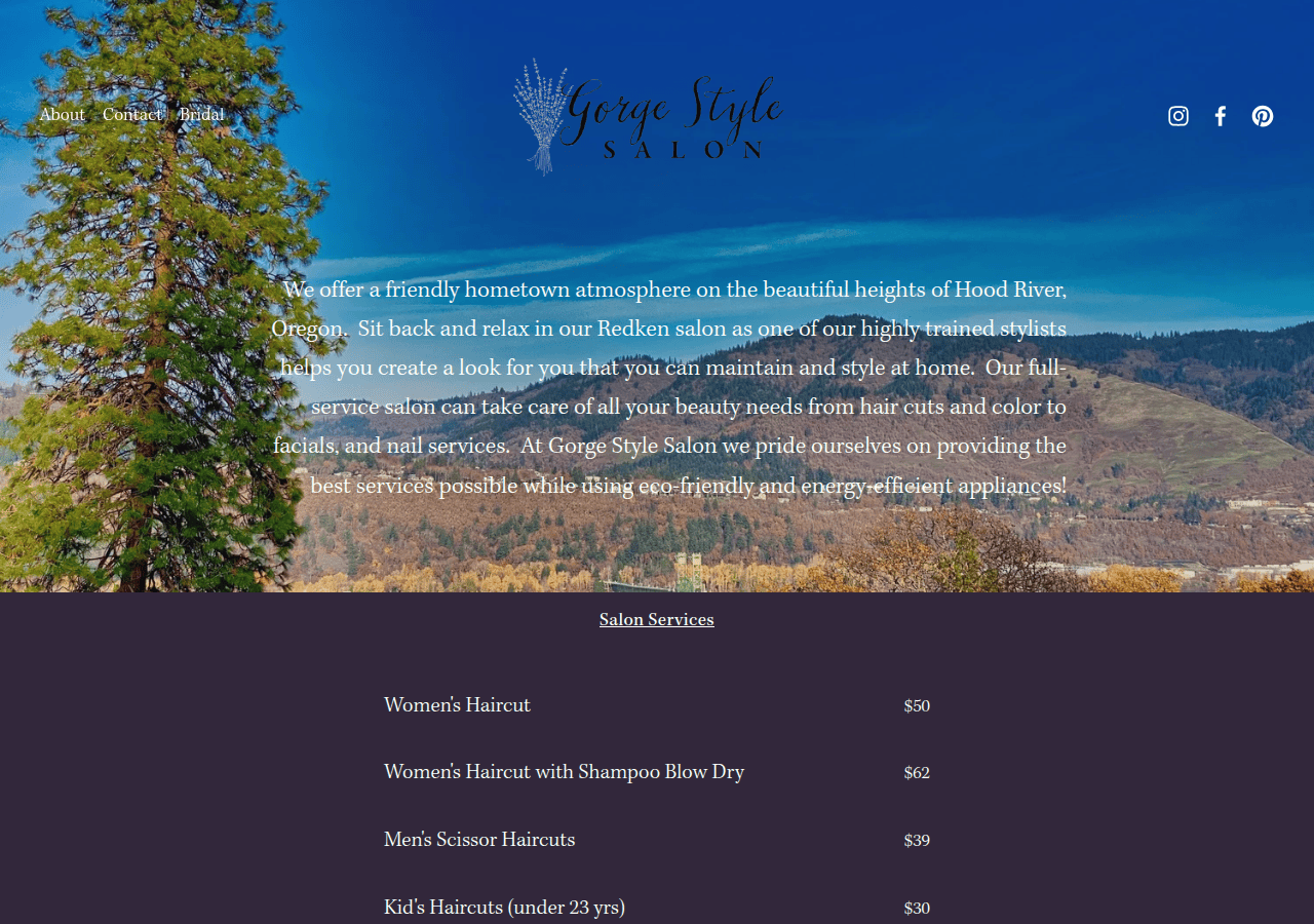 Screenshot of gorgestylesalon.net